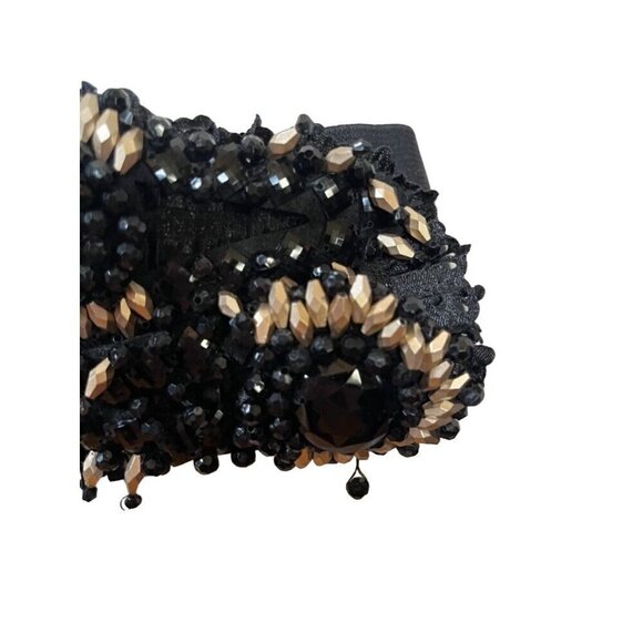 Icing Belt Women Black OS Ruffle Smock Snaps Metallic Whimsigoth Retro Boho Goth - Picture 3 of 10